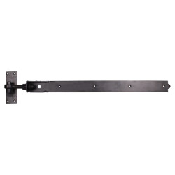 GateMate Heavy Duty Adjustable Hook & Band Gate Hinge on Plate - 750 x 57mm - Black Galv - Pair