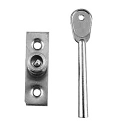 Vertical Sliding Sash Window Stop - 51 x 17mm - Pack of 2 with 1 Key - Zinc Plated