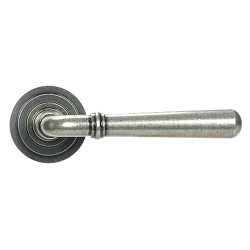 From The Anvil Pewter Door Handles on Round Art Deco Rose - Newbury Range