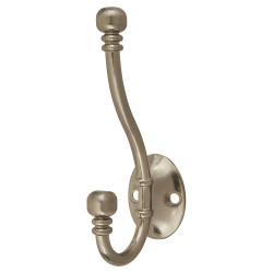 Altro Diecast Ball End Single Hat & Coat Hook - 130 x 35mm - Pewter
