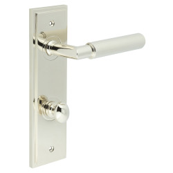 Burlington by Frelan Polished Nickel Fire Rated DIN Bathroom Door Handles - Piccadilly - Inner 1 - 200 x 55mm