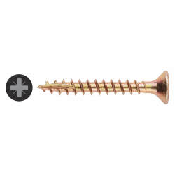 Vida All Purpose Pozi Countersunk Wood Screws - 3.5 x 30mm - Yellow Zinc - Pack of 200