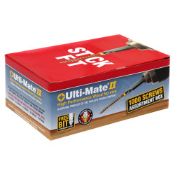 Ulti-Mate II Stick Fit PoziSquare Countersunk Wood Screws Tester Pack - Yellow Zinc - Pack of 1000