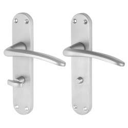 Touchpoint Satin Chrome Bathroom Door Handles - Salerno Range - 182 x 39mm