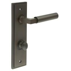 Burlington by Frelan Dark Bronze Fire Rated DIN Bathroom Door Handles - Westminster - Inner 1 - 200 x 55mm