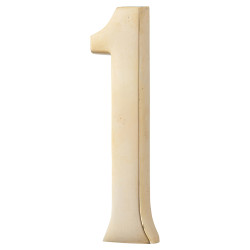 Heritage Brass 76mm Concealed Screw Fix Door Numeral - 1 - Unlacquered Brass
