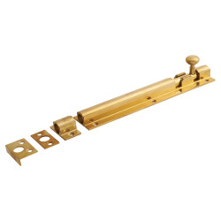 Decorative Straight Barrel Bolt - 200 x 38mm - Polished Brass