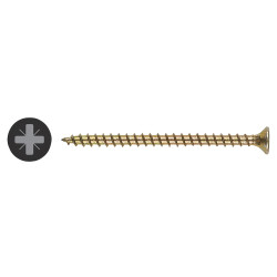 TIMCO Solo Chippy Pozi Countersunk Wood Screws - 5.0 x 100mm - Yellow Zinc - Pack of 100