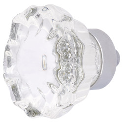 Altro Faceted Glass Cabinet Knob - 35mm Diameter - Polished Chrome