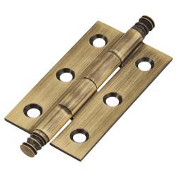 Solid Drawn Finial Butt Cabinet Hinge - 50 x 28 x 1.45mm - Antique Brass - Pair