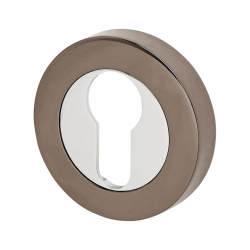 Excel Escutcheon - 52mm Diameter - Euro - Polished Chrome / Black Nickel