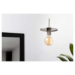 Altro Savaneta Knurled Ceiling Light Pendant - Satin Nickel Fittings and Plate