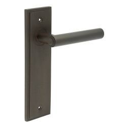 Burlington by Frelan Dark Bronze Fire Rated Latch Door Handles - Richmond - 200 x 55mm