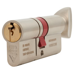 ERA 3 Star 6 Pin 74mm Euro Thumbturn Cylinder - 37mm [Turn] + 37mm - Satin Nickel/ Satin Brass