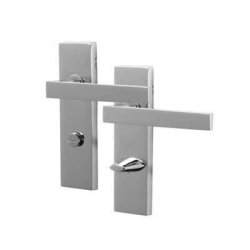 Heritage Brass by M Marcus Polished Chrome Bathroom Door Handles - Delta Range - 157 x 43mm