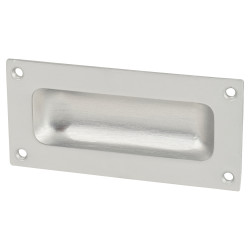 Altro Rectangular Flush Cabinet Pull Handle - 90 x 43mm - Satin Aluminium