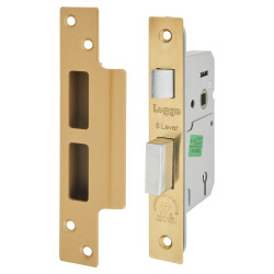 Legge Heavy Duty BS3621:2007 5 Lever Sashlock - 64mm Case - 44mm Backset - Polished Brass