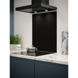 Self Adhesive Glass Kitchen Splashback - 750 x 600mm - Matt Black