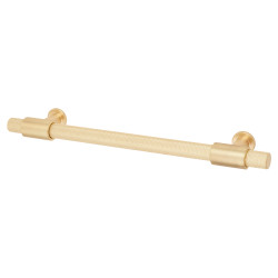 Hampstead Falmouth 12mm Knurled T-Bar Cabinet Pull Handle - 160mm Centres - Satin Brass