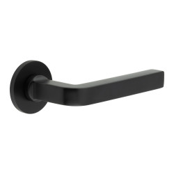CRES by Frelan Black Sprung Fire Rated Door Handles on Round Rose - CR-104 Range