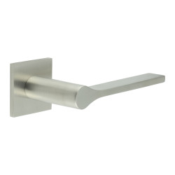 CRES by Frelan Satin Stainless Steel Sprung Fire Rated Door Handles on Square rose - CR-105 Range