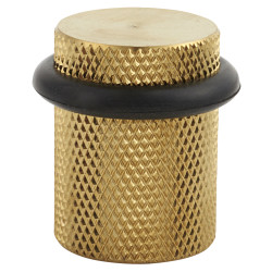 Hampstead Knurled Floor Door Stop - 22 x 30mm - PVD Satin Brass