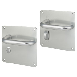 Altro Satin Aluminium 20mm Return to Door Bathroom Door Handles - 160 x 160mm - LH