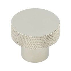 Hoxton by Frelan Wenlock Knurled Round Cabinet Knob - 30mm Diameter - Polished Nickel