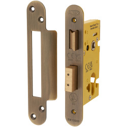 Altro Architectural Euro Profile Sashlock - 65mm Case - 44mm Backset - Radius - Antique Brass
