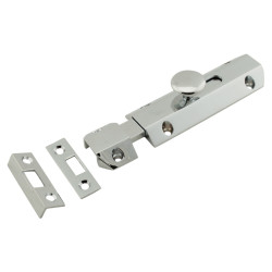 Carlisle Brass French Door Bolt/Flat Section Bolt - 100 x 36mm - Polished Chrome