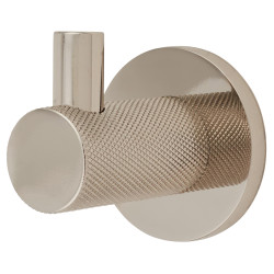 Altro Knurled Single Coat Hook - 50 x 25mm - Polished Nickel