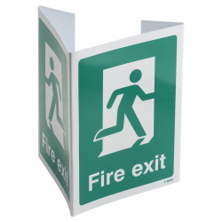 Altro Fire Exit Sign - 3D Projection - 200 x 200mm - Rigid Plastic