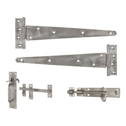 Medium Duty Gate Hinge Kit with Suffolk Thumb Latch - 450mm - Galvanised