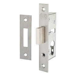 Nemef 9600 Narrow Style Euro Deadlock - 40mm Case - 25mm Backset - Satin Stainless Steel
