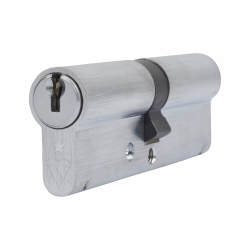 ERA 1 Star 6 Pin Kitemarked 90mm Euro Double Cylinder - 45 + 45mm - Satin Chrome - Keyed to Differ