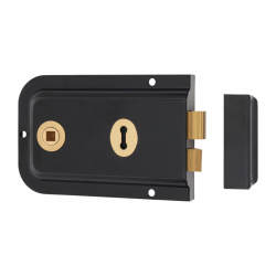 UNION 1445 Pressed Rim Lock - 152 x 102mm - Black