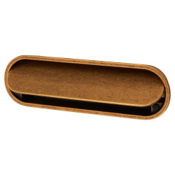 Altro Eccles Oval Flush Cabinet Pull Handle - 150 x 47mm - Antique Brass