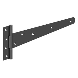 GateMate Medium Duty Gate/Door Tee Hinge - 450 x 40mm - Epoxy Black - Pair