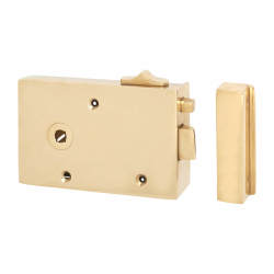 Hampstead Bathroom/Bedroom Rim Latch - 128 x 79mm - Left Hand - Brass