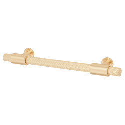 Hampstead Falmouth 12mm Knurled T-Bar Cabinet Pull Handle - 128mm Centres - Satin Brass