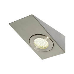 Forum Culina Lago 1.5W LED Wedge Cabinet Downlight - IP44 - 4000K Cool White - Satin Nickel