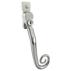 Mila Heritage Monkey Tail Locking Espagnolette Casement Window Handle - Right Hand - Polished Chrome