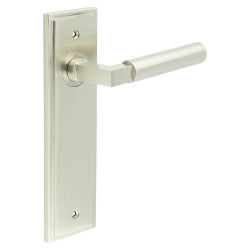 Burlington by Frelan Satin Nickel Fire Rated Latch Door Handles - Westminster - 200 x 55mm