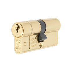 Eurospec 1 Star 6 Pin 70mm Euro Double Cylinder - 35 + 35mm - Polished Brass - Keyed to Differ