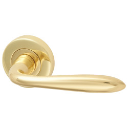 Heritage Brass by M Marcus Polished Brass Door Handles on Round Rose - Sutton Range