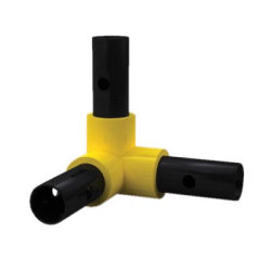 FibreRail Corner - Key Clamp System - 3 Way - Yellow