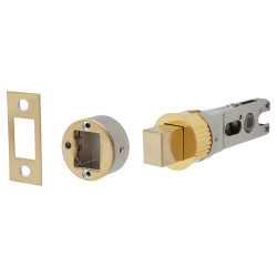 Altro Quick Latch Tubular Bathroom Deadbolt - 71mm Case - 57mm Backset - Round - Polished Brass