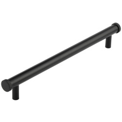 Hoxton by Frelan Thaxted 15mm Knurled T-Bar Cabinet Pull Handle - 224mm c/c - Black