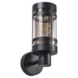 Forum Zink Gada Outdoor Up Wall Light - IP44 - Black with Brass Insert