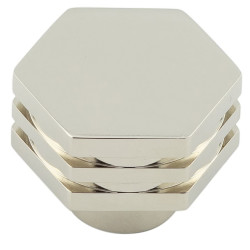 Hoxton by Frelan Nile Hex Cabinet Knob - 30mm Diameter - Polished Nickel